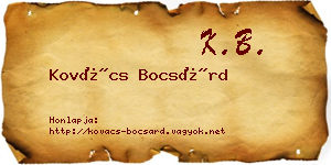 Kovács Bocsárd névjegykártya